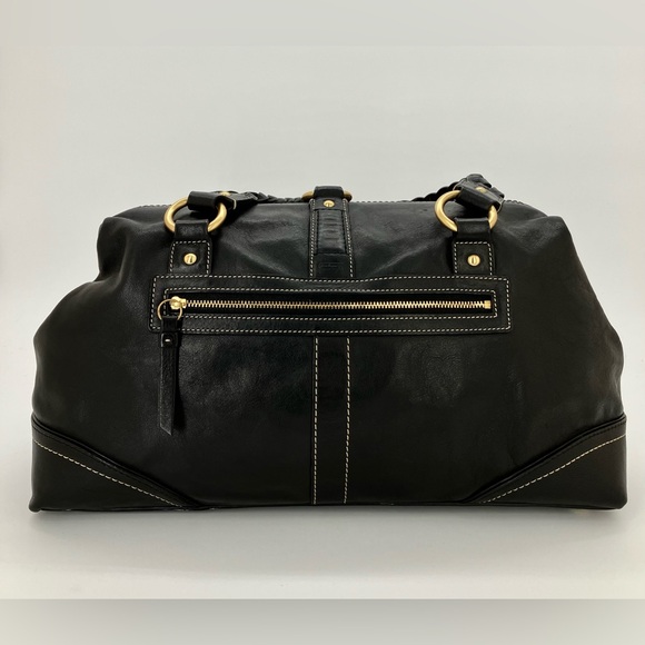 COACH Black #3569 Braided Leather Satchel Bag - Picture 4 of 16